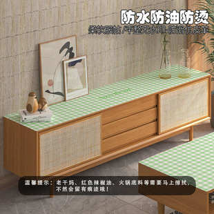 仿皮革电视柜垫子家用长方形PVC桌布ins现代简约仿皮革电