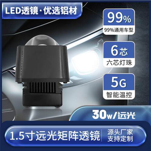 现货供应汽车led大灯透镜1.5寸远光小矩阵汽车led大灯