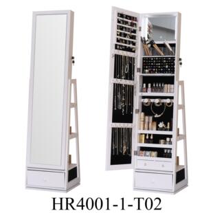 地TGS穿衣家用立落式 大饰容量首柜可置物镜收纳一体镜子收纳全身