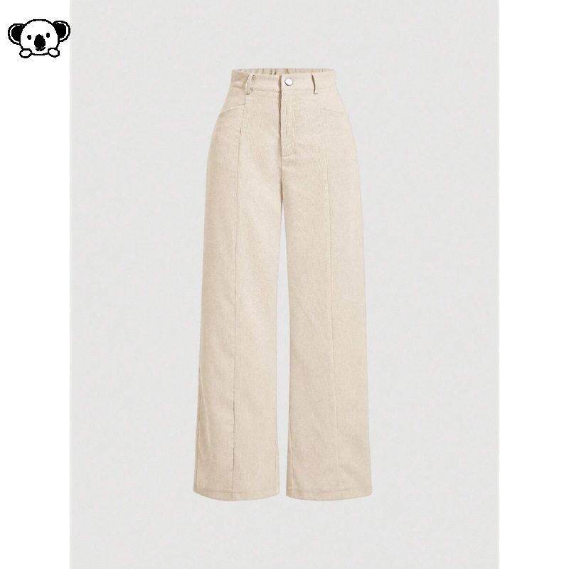 C 48017 Women Elastic Waist Pants Casual Loose Fit休闲裤子
