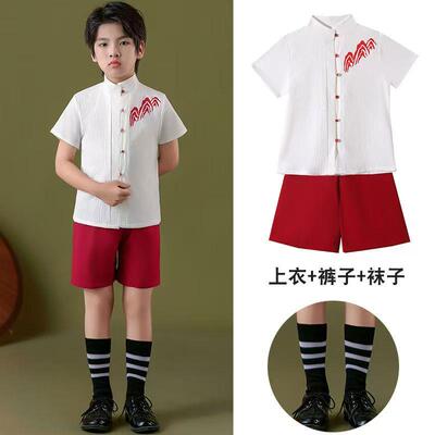 正品持元旦表儿童大合唱演团演出服装少儿晚会主人服男女童诗歌朗