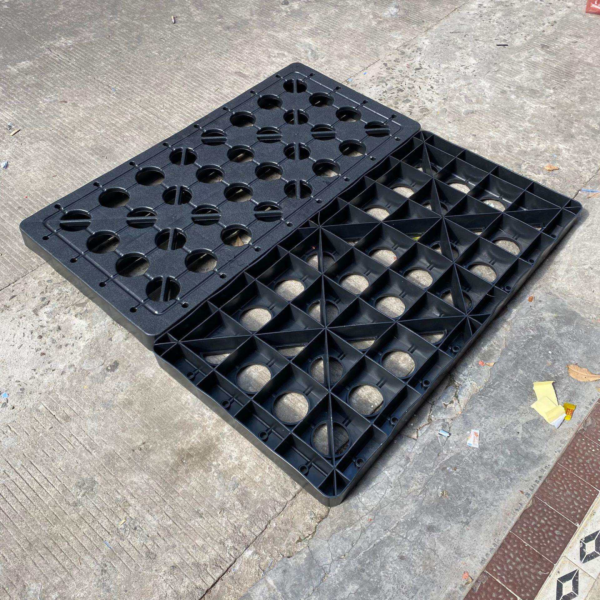 130*66*30cm55加仑油桶托盘2桶防盛漏塑料卡板 渗漏圆孔垫仓地板