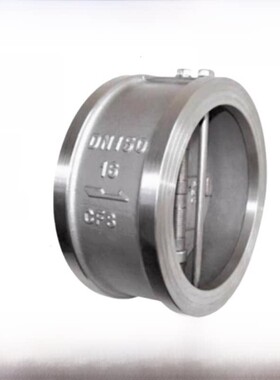 304不锈钢硬密封对夹止回阀H76W-16P双瓣式蝶型逆止阀单向阀DN100