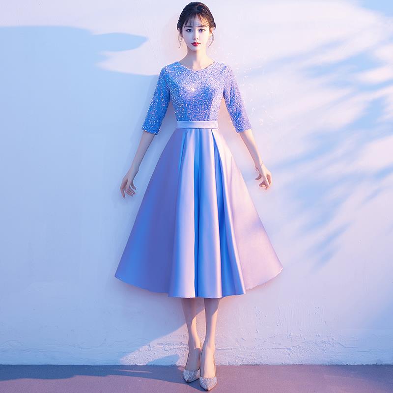 高档红色大合唱团挥演指出服人2025成礼服裙朗诵红歌比赛服装表女