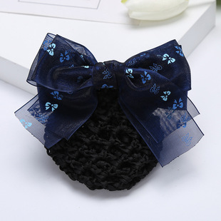 头花女网兜职业发网银行护士工作盘头发头饰空姐餐饮服务员发饰