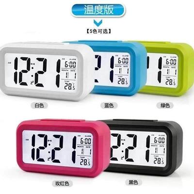 Digital Alarm LED Clock闹钟snooze Control Backlight Calendar
