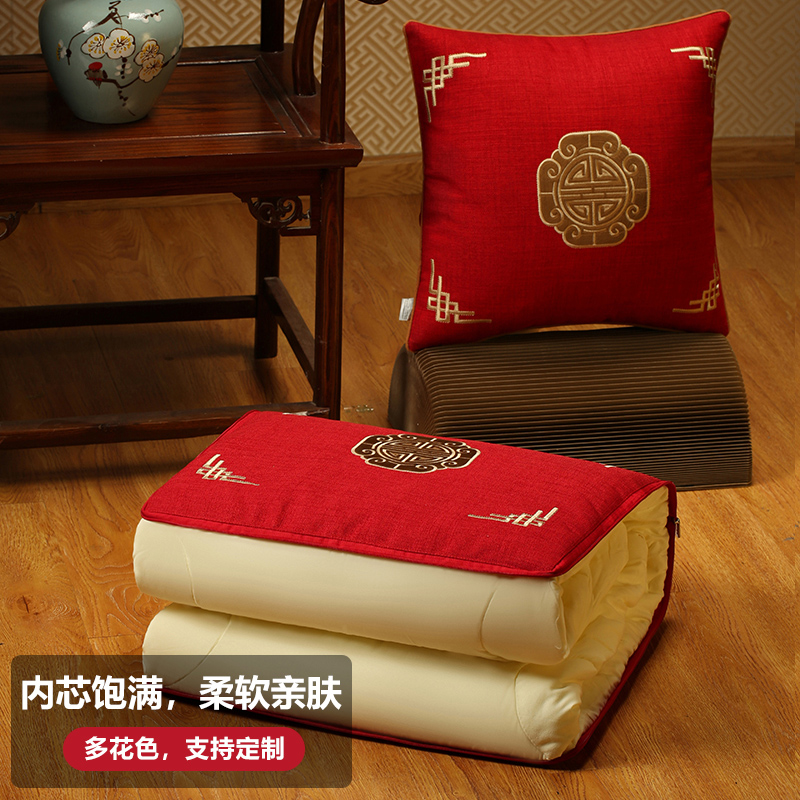 毛毯抱枕二合一新中式枕头被子多功能车载睡觉毯子简约现代折叠被