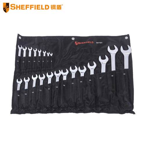 钢盾(SHEFFIELD)S017301 21件套欧式凹筋两用扳手组套