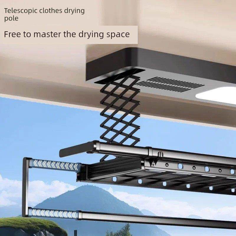 智能电动晾衣架阳台家用晾衣架悬挂杆遥控多功能晾衣架可折叠伸缩