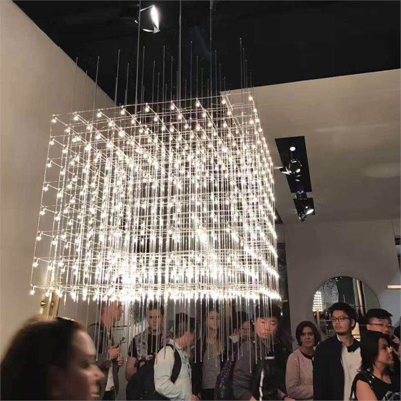 客厅86吊灯别墅大气设计师梯复式楼间中空挑空吊灯售楼商处店大铺