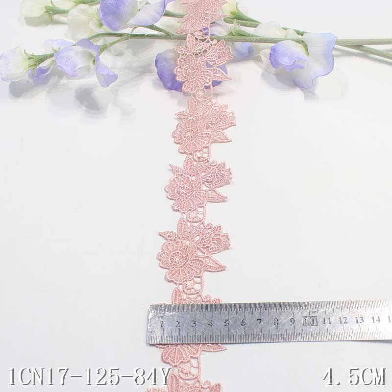 唐隆多色立体条码花朵涤光丝水溶花边 家纺窗帘服装蕾丝花边辅料