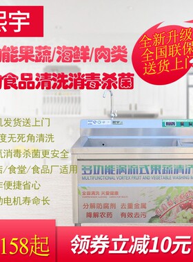 熙宇商用洗菜机水果蔬菜食堂酒店餐厅不锈钢鼓泡清洗设备洗肉机