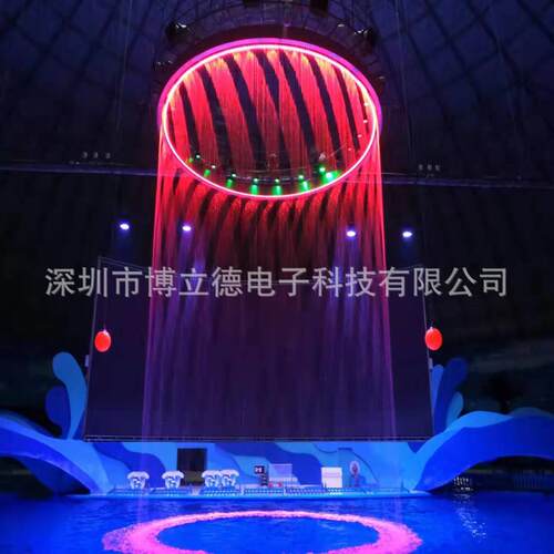 圆214环厂水幕双层圆形幕水水馆水幕表演水帘数码族水幕家瀑布水