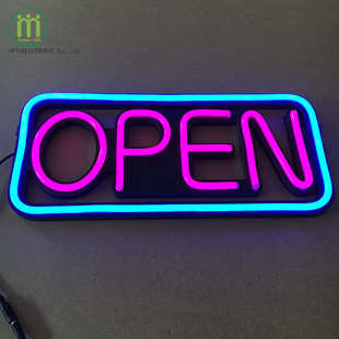软灯带广告牌 新型标识 LED霓虹灯广告标牌 OPEN标识牌 遥控闪烁