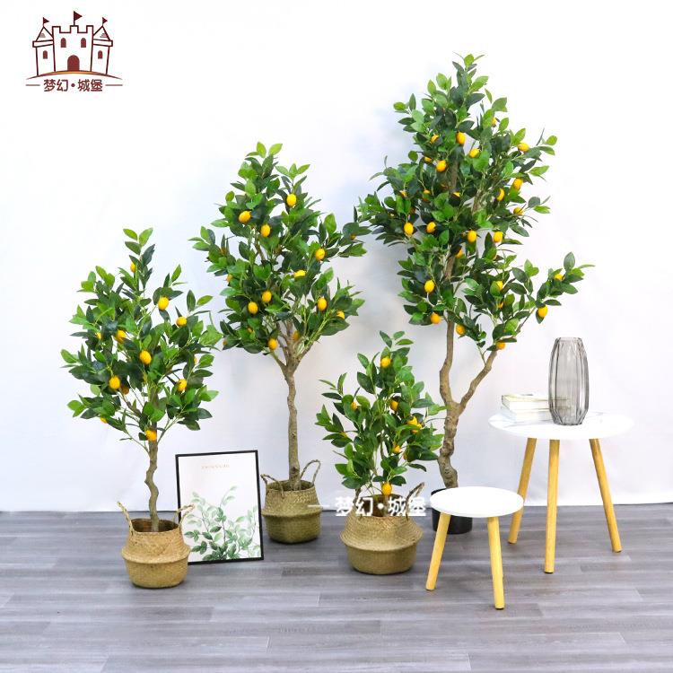 仿真柠檬树绿植盆栽室内水果盆景北欧风落地摆件装饰假树植物