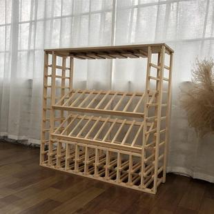 新红酒架 红酒柜置物 实木置物架 酒窖展示架带红酒杯宣传架 订做