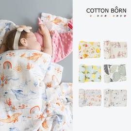婴儿纱布被子夏季薄款睡袋初生，有机棉包巾新生儿用品，抱被宝宝盖毯