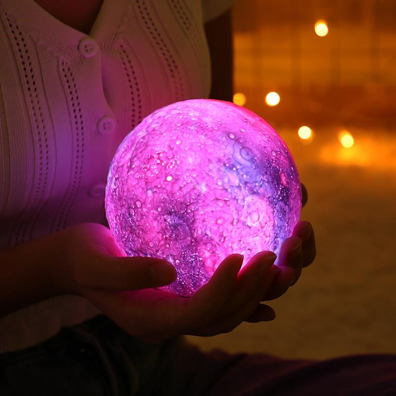 星空小夜灯浪漫氛围感月球台灯星球装饰灯充电式送女朋友闺蜜礼物