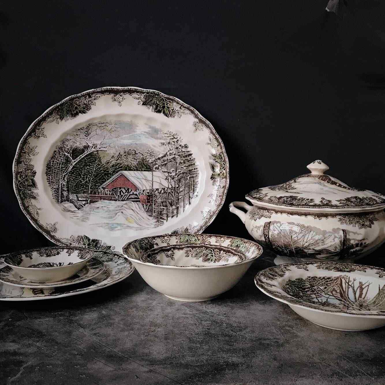 外贸西餐釉下彩庄园系列欧式餐具牛排盘盘子装饰盘汤锅鱼盘,餐饮具,盘,淘宝优惠券,粉丝福利购,淘宝优惠卷