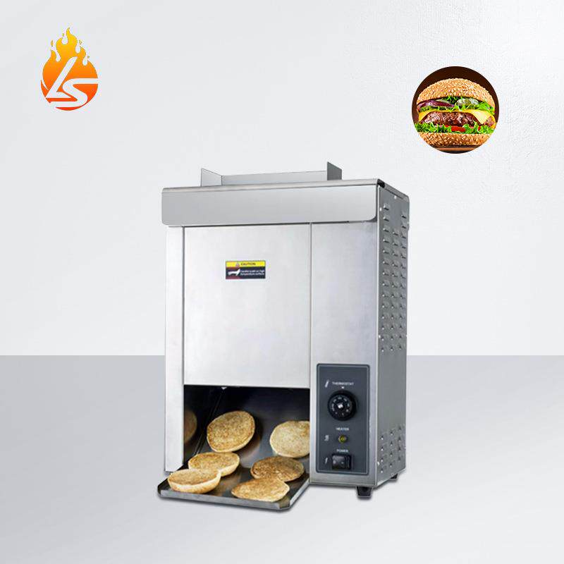 商用立式汉堡机履带式烤面包机手抓饼汉堡店设备全自动链式汉堡机