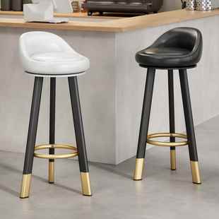 吧台凳现代简约高脚凳家用高脚椅收银前台靠背椅子旋转凳子吧台椅