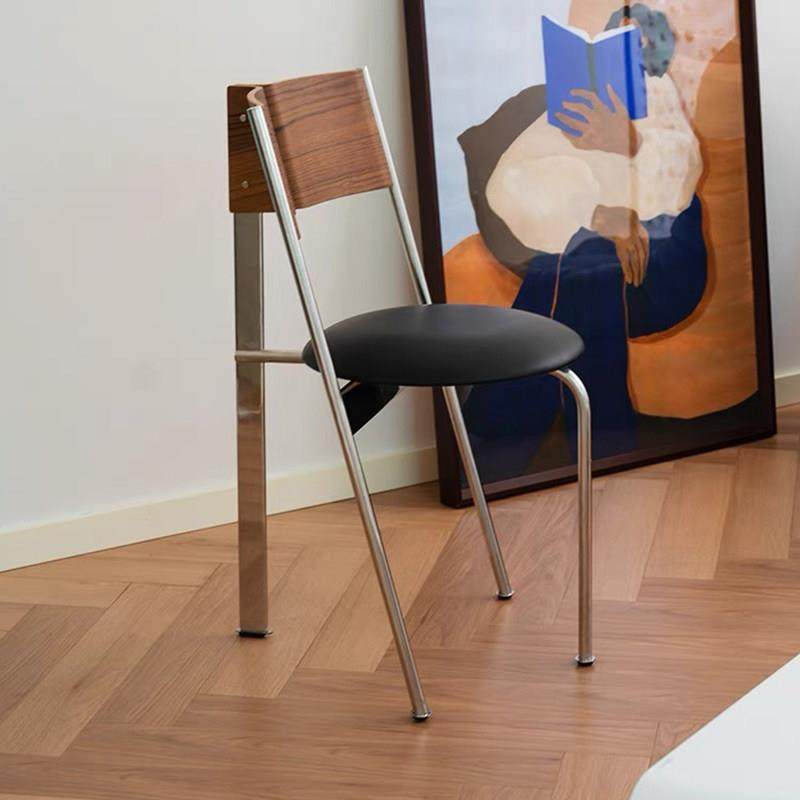 H餐椅家用覆古靠背椅中古风实木不锈钢饭厅椅中式设计师休闲凳子,住宅家具,餐椅,淘宝优惠券,粉丝福利购,淘宝优惠卷