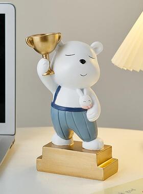 生可爱暴力熊房摆件卧室儿童装品学孩子员工奖SHBB2297励饰品奖杯