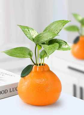 日本进口橘子陶瓷小花瓶摆件客厅插花水培植物鲜花绿萝桌面装饰品
