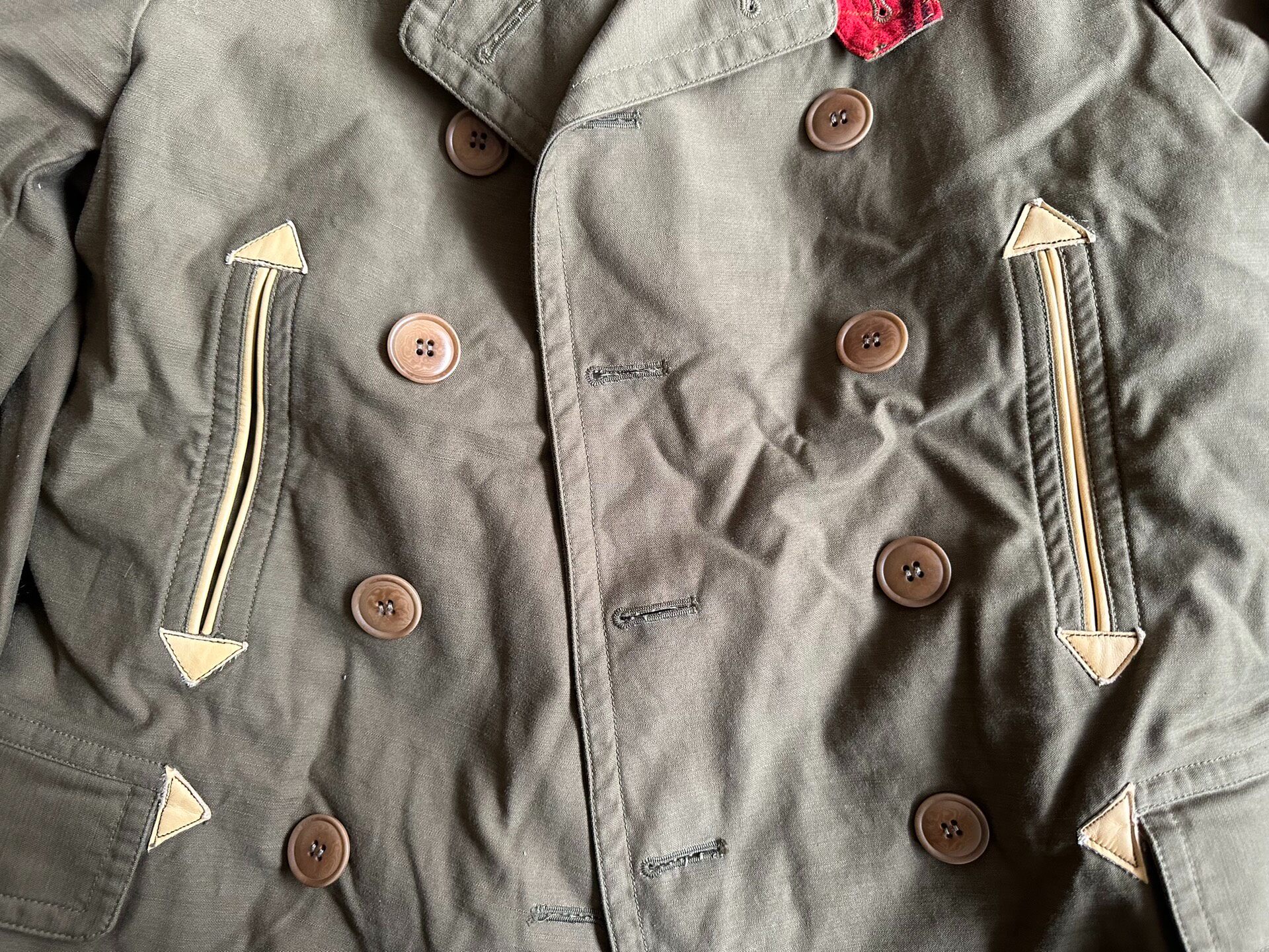 Mister Freedom Double-Breasted Olive Coat — back
