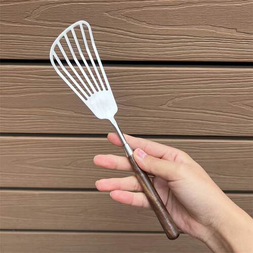 【轻奢胡桃木】304不锈钢蝴蝶煎铲漏铲煎饼煎鱼煎蛋铲子料理铲
