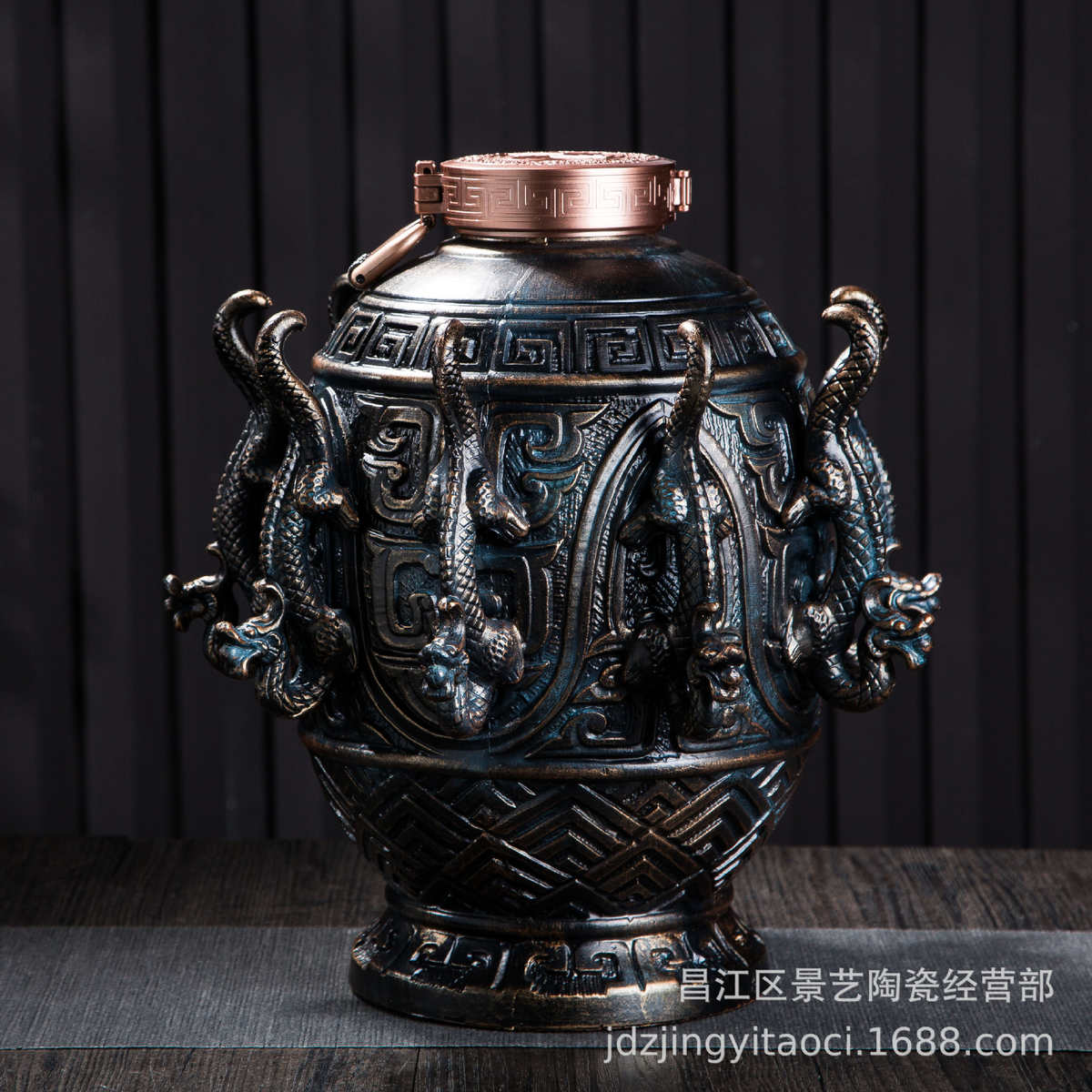酒罐景德镇装创意仿密封古铜直销瓷10陶瓷酒瓶酒坛子斤 九龙工艺
