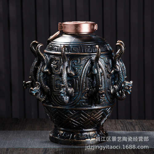 酒罐景德镇装创意仿密封古铜直销瓷10陶瓷酒瓶酒坛子斤 九龙工艺