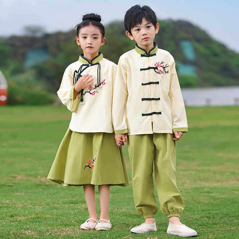 幼儿园六一演出服唐装汉服中国古风纯棉男女童超仙国学礼服民族风