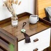 床头柜简易卧CTG室可移动床边柜现代白色简储家用双层收纳约物柜