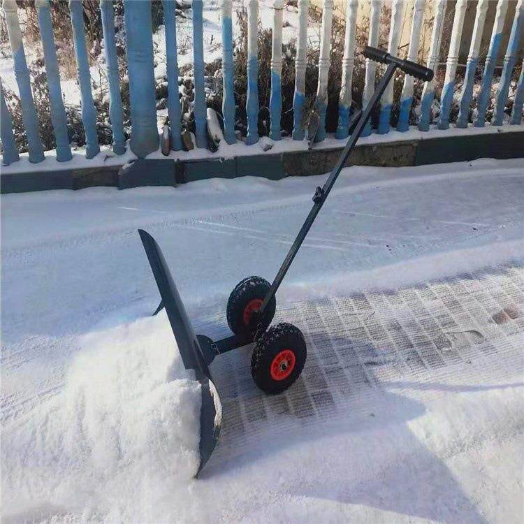 式MON推雪铲74*2推雪板带轮子轮手推除农4用雪工具单杆推雪清雪铲