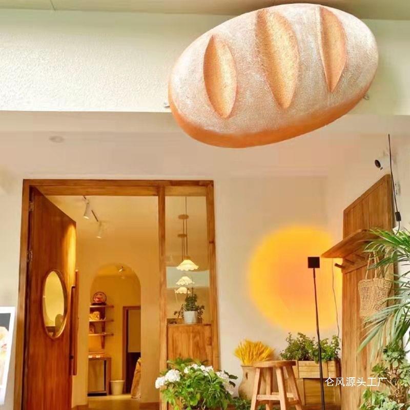 牌仿真大饰面包模型雕塑立体包发光面店烘焙店装门ALALali头壁挂