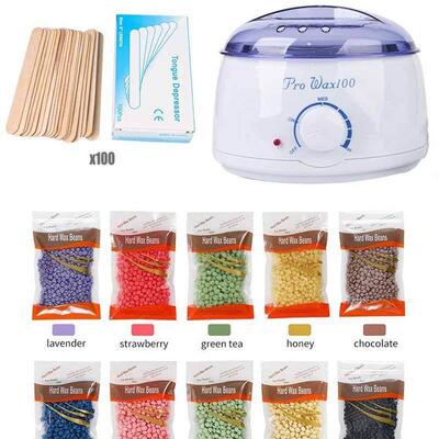 Hot Wax Warmer Heater Machine Hair Removal Beans Waxing Kit