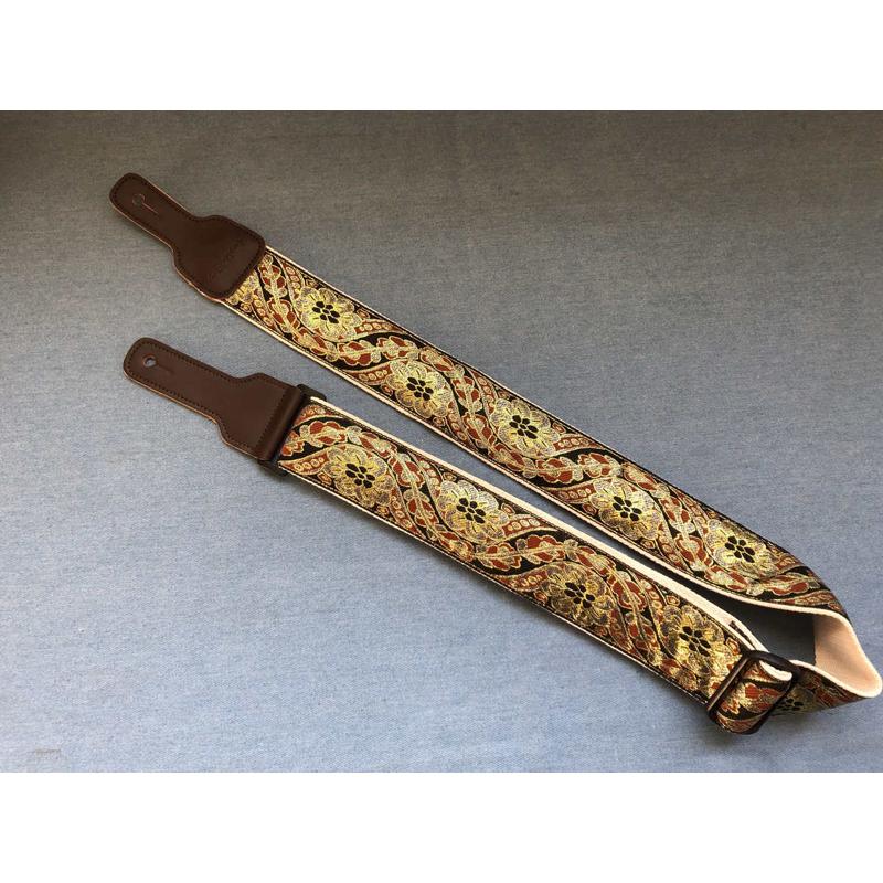 纯手工加强版金色刺绣吉他背带适合于吉他电吉他贝斯guitar strap