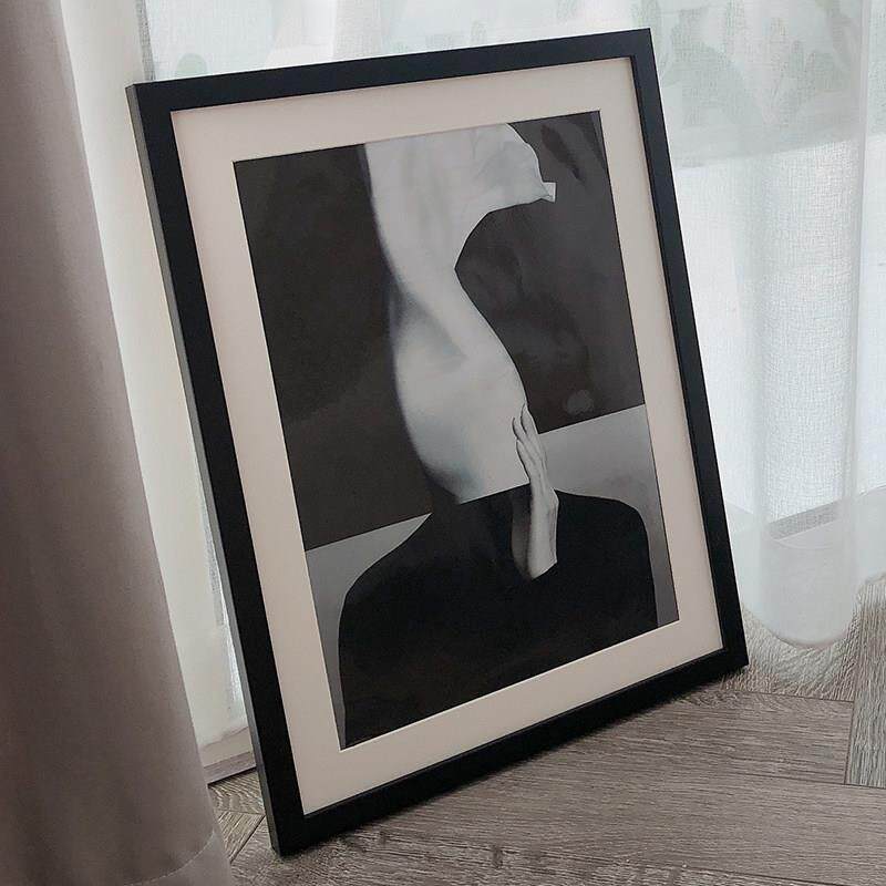 实木简约北欧风照片写真素描画 画框相框海报展示框装裱空框架可