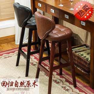 实木吧台椅轻奢酒吧桌椅高脚凳家用椅子吧台现代简约风高凳子椅子
