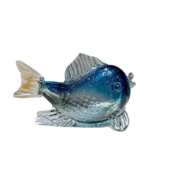 高档琉璃彩色亲嘴鱼摆件现代简约招财家居电视柜玄关酒柜饰品礼品