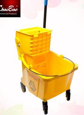 B-040D榨水车32L拖布桶保洁墩布拖把挤水桶清洁车单桶