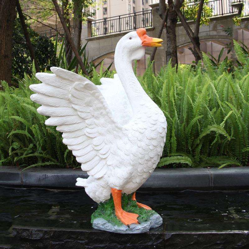 仿真动物鹅鸭子户外花园林景观幼儿园庭院别墅装饰玻璃钢雕塑摆件