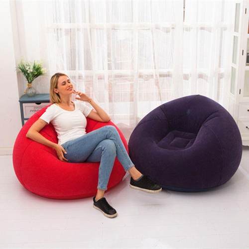 新426款充c气球形发收pv植绒懒沙人可折叠纳单人靠背