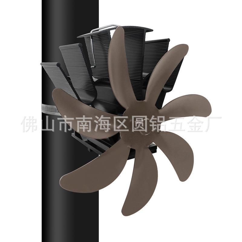 2022新款跨境电商亚马逊热动力无磁铁7叶片壁挂壁炉风扇8色可选