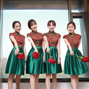 古装伴娘服中式长款仙气质中国风姐妹团闺蜜装民国风演出服女长裙