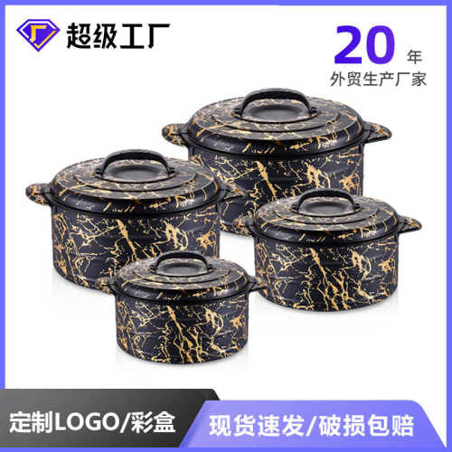不锈钢套装保鲜锅保温加厚大容量兰花盒料理锅保鲜双层定制套装