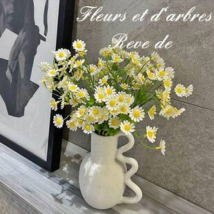 跨境轻奢侘寂风陶瓷花瓶质朴民宿酒店桌面电视柜餐桌家居装饰摆件