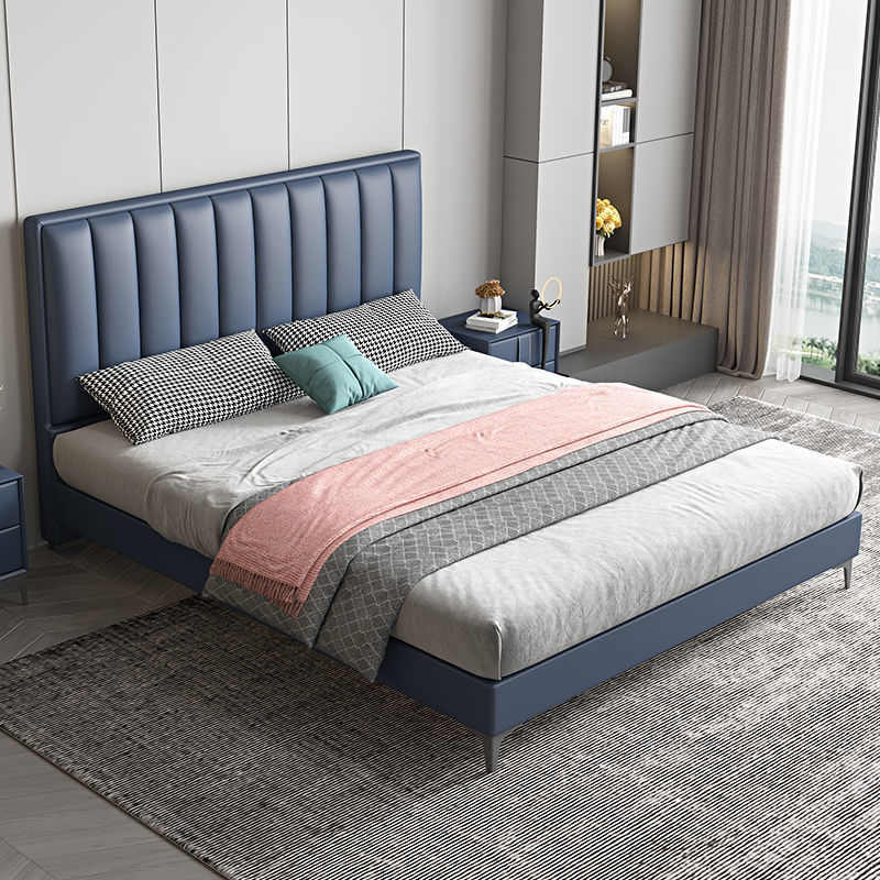 轻奢北欧实木床皮床现代简约 1.8米1.5m双人主次卧经济型软包大床