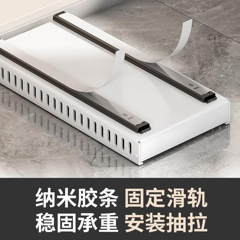 厨房碗碟盘子锅具收纳架可伸缩锅架置物架橱柜内台面锅盖架碗碟架